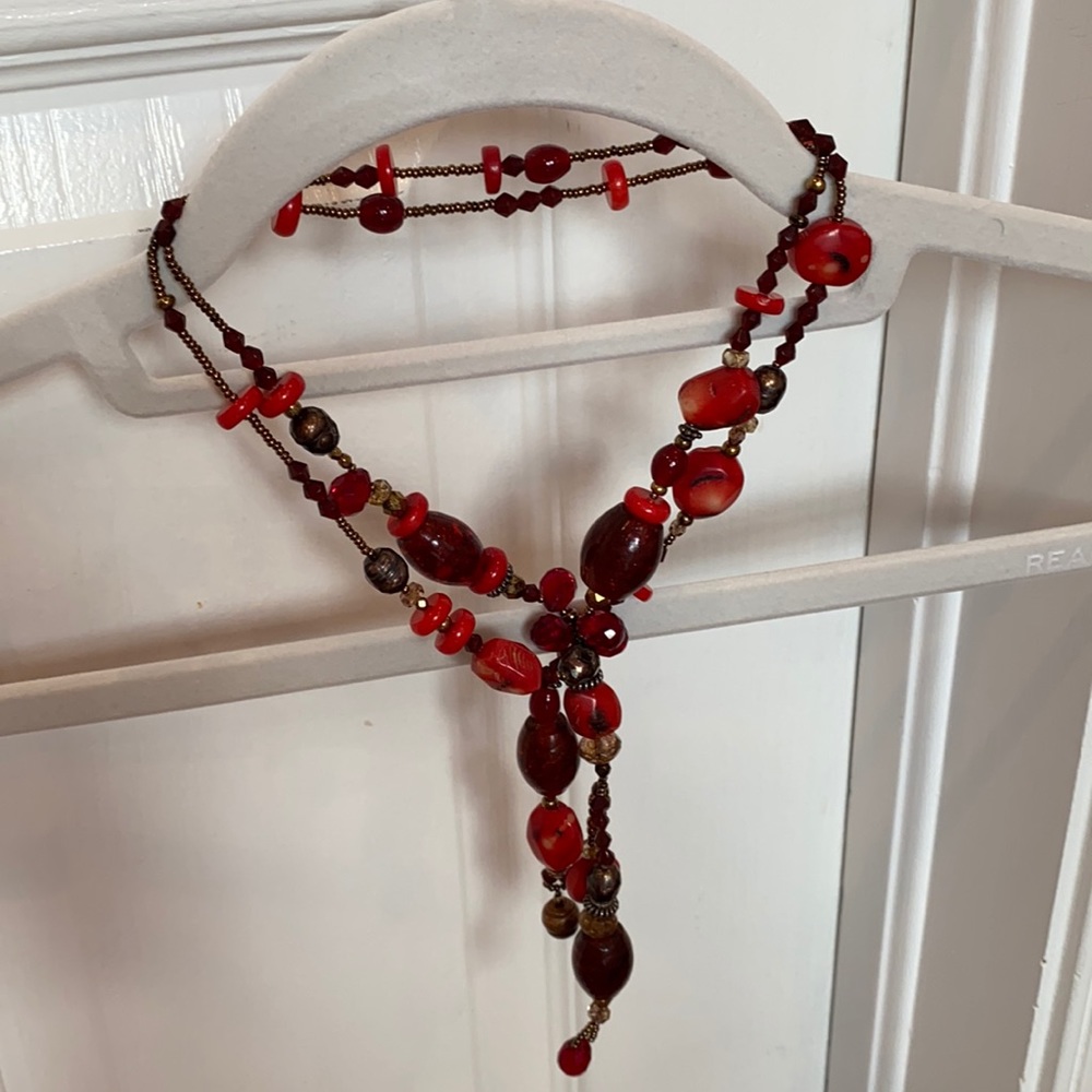 Coral Murano Glass Necklace